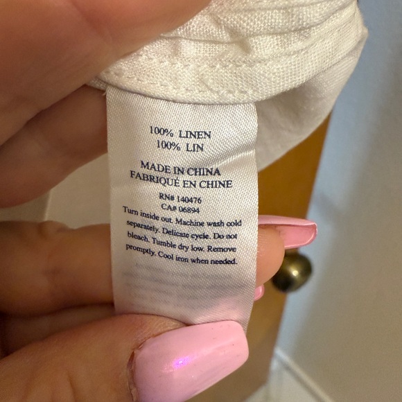 Faherty White Linen Top - Picture 3 of 5